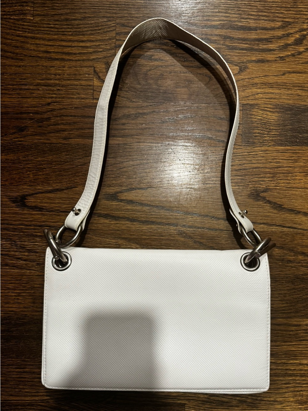 Vintage Bottega Veneta Mount Envelope Women's White Crossbody Leather Purse